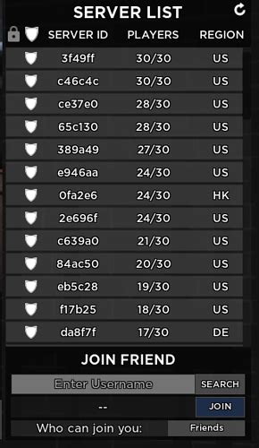 roblox server list.